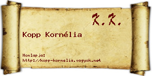 Kopp Kornélia névjegykártya